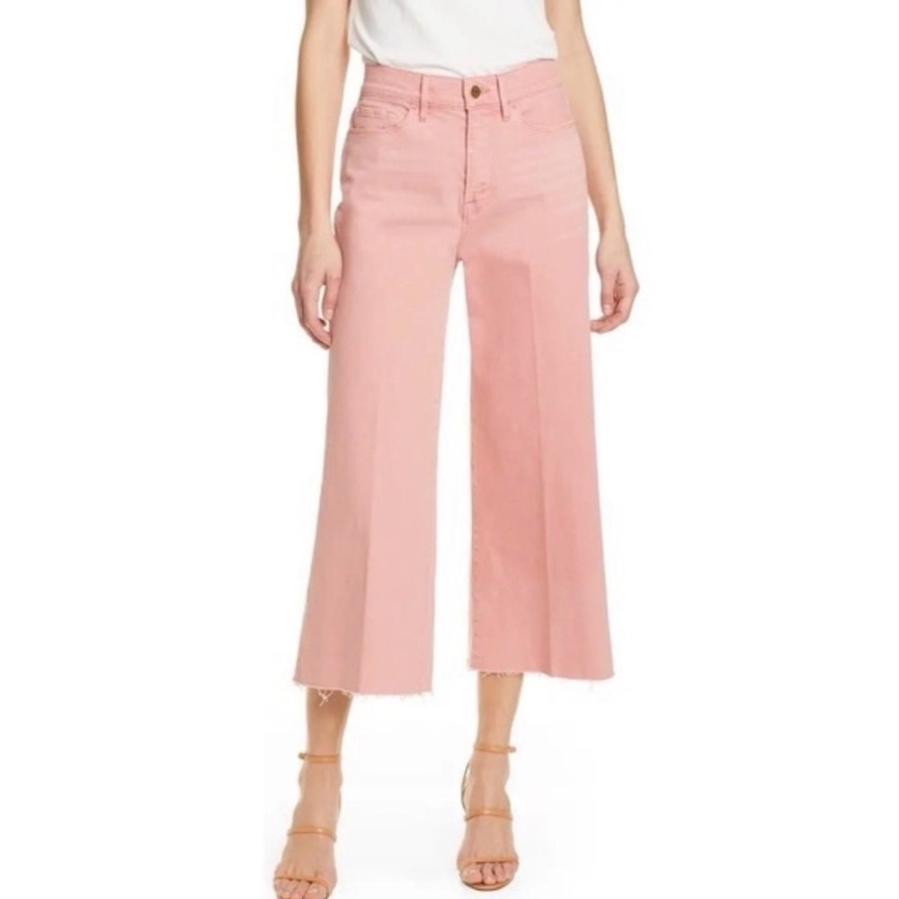 Frame Pink Le Vintage cropped wide leg jeans size 24
